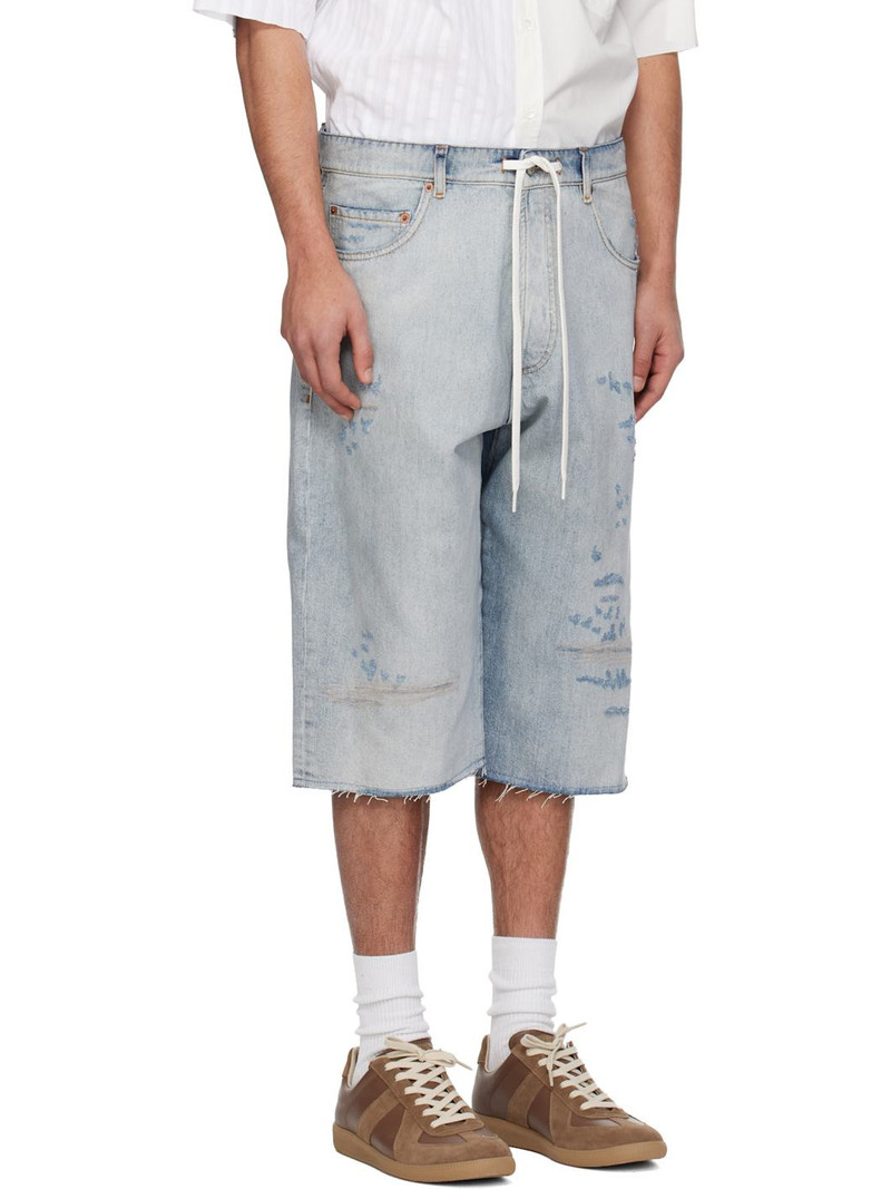 Blue Drawstring Denim Shorts 2