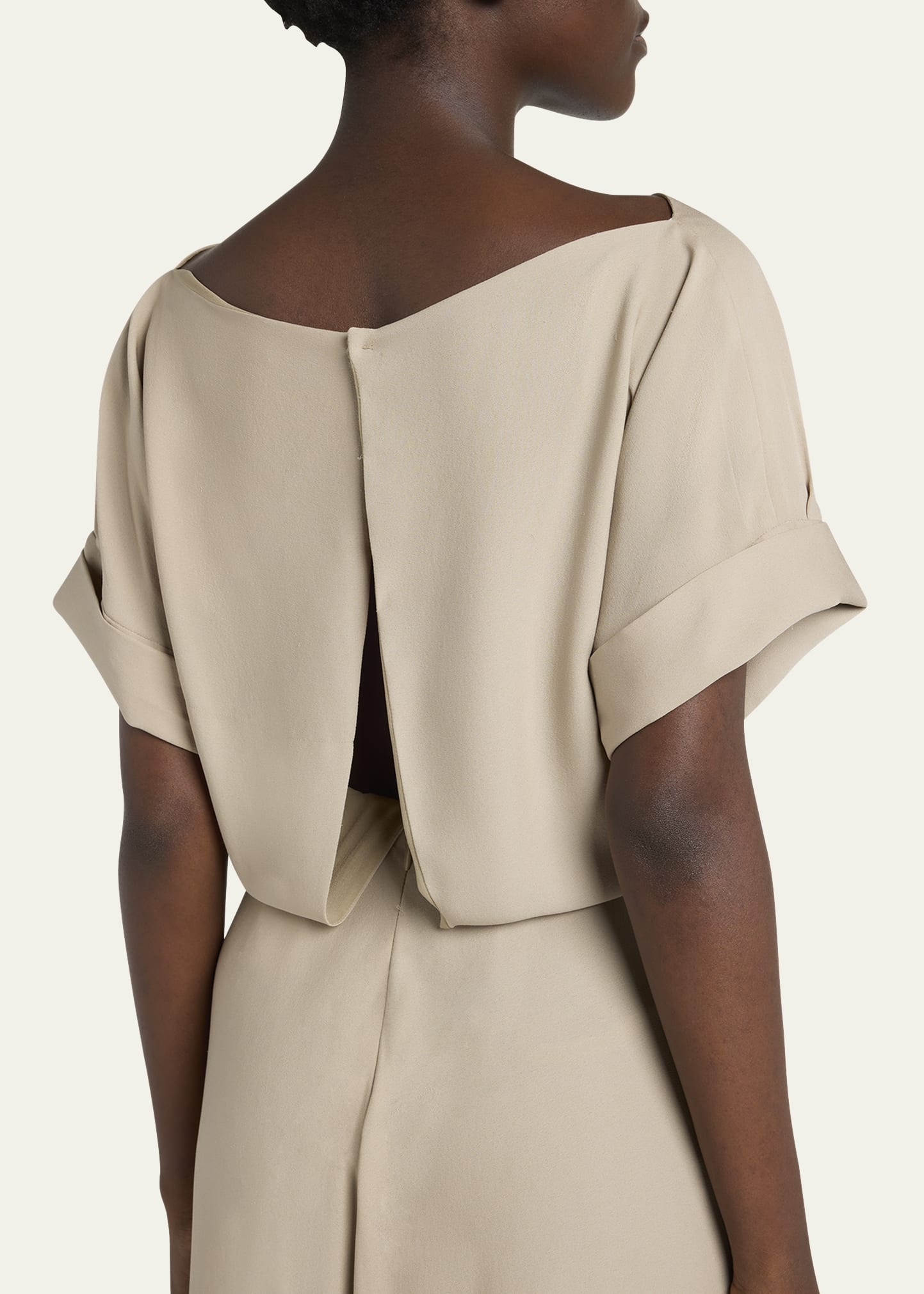 Triple Silk Georgette Hi-Low Gown - 5