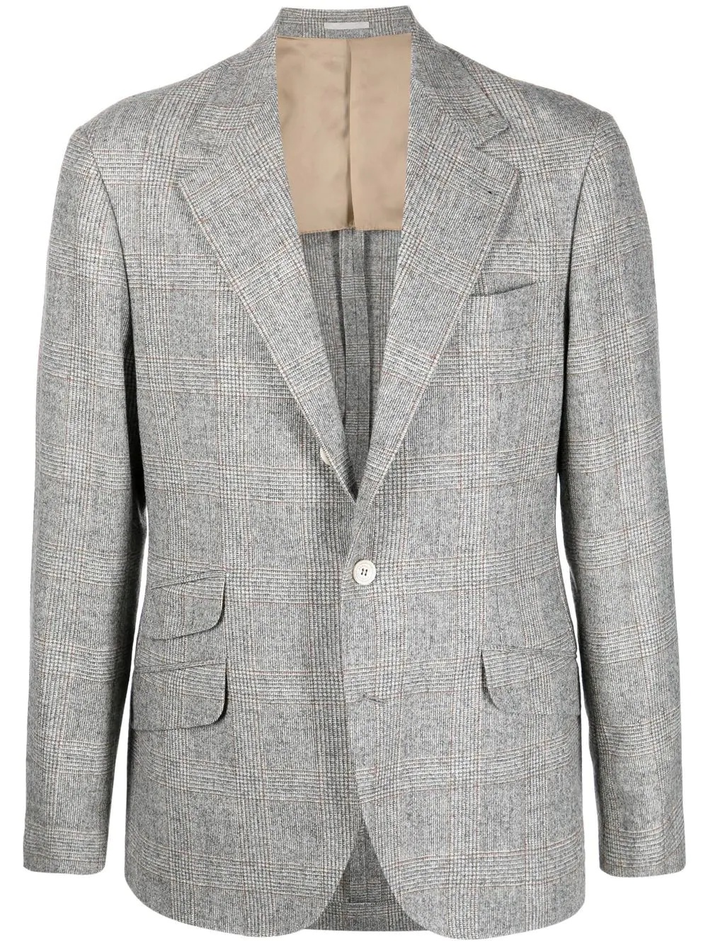 check-print single-breasted blazer - 1