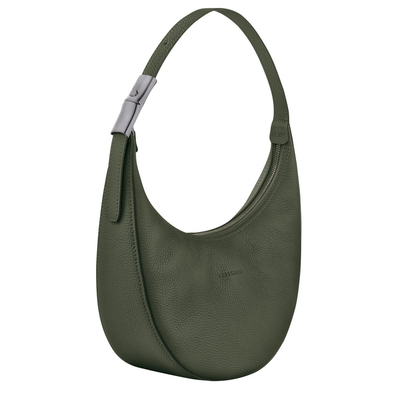 Roseau Essential M Hobo bag Khaki - Leather 3