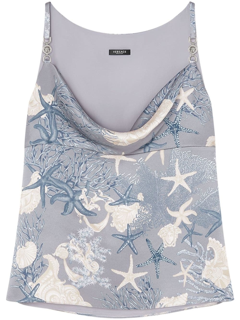 Barocco Sea cowl-neck silk top - 1