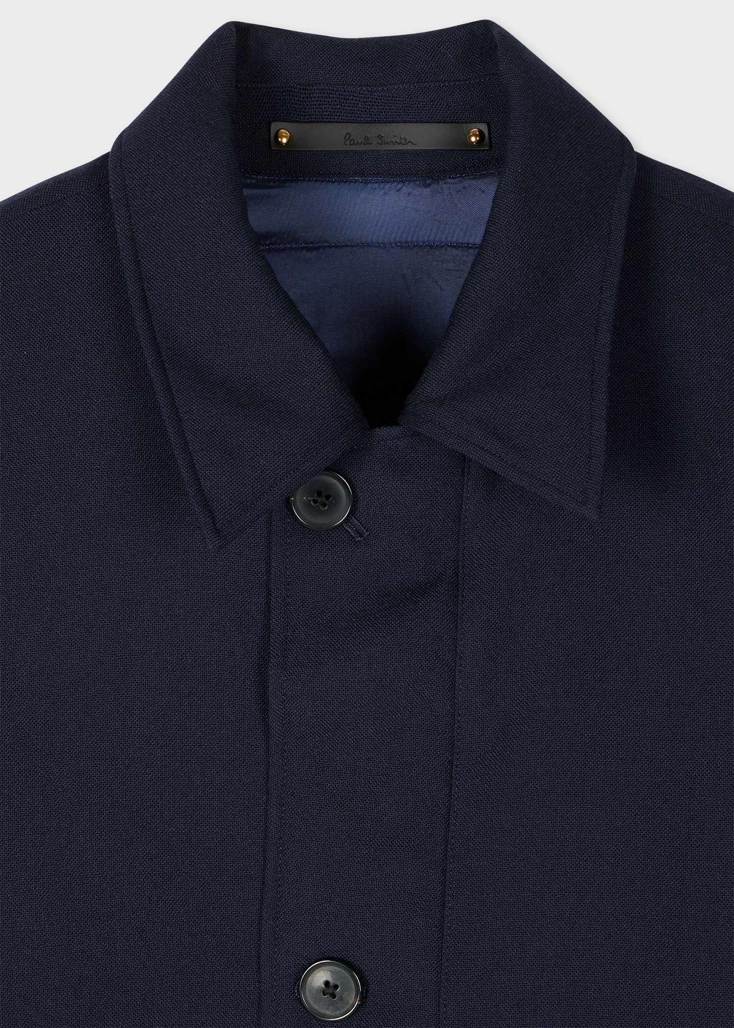 Dark Navy Two-Ply Hopsack Wool Wadded Harrington Jacket - 4