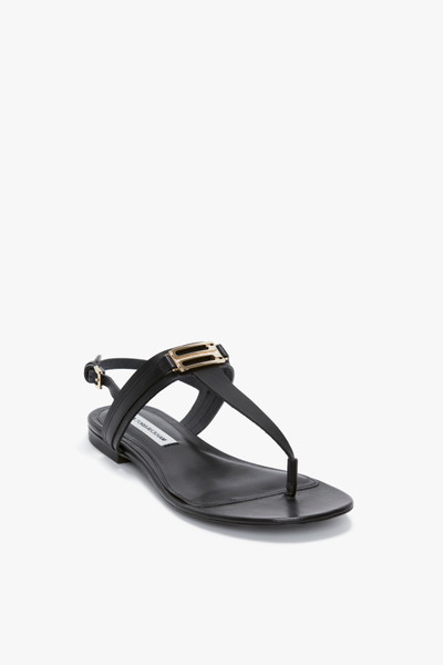 Victoria Beckham Flat Chain Sandal In Black Leather outlook