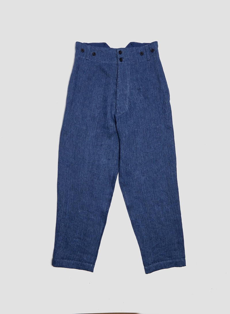 Farm Pant Herringbone Linen In Indigo 1