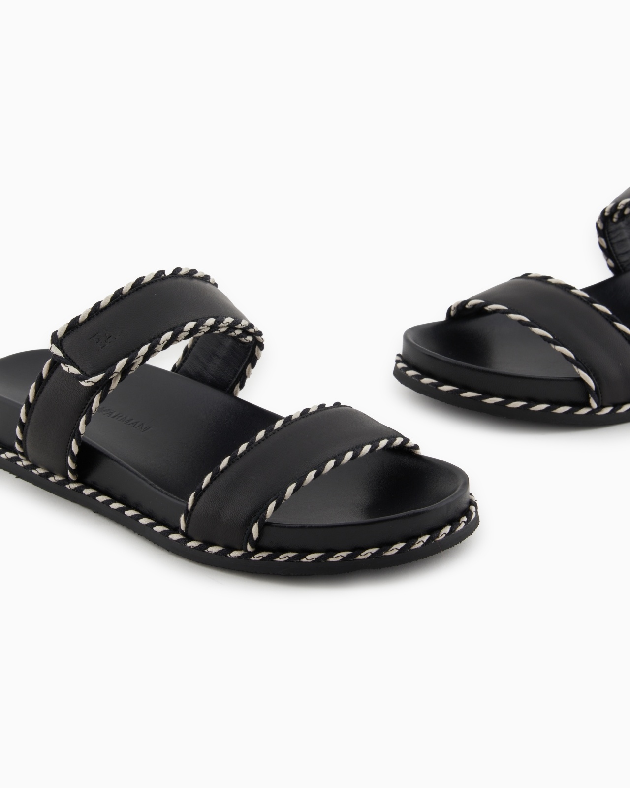 SANDALS WITH NAPPA-LEATHER STRAP AND TWO-TONE EDGES - 5