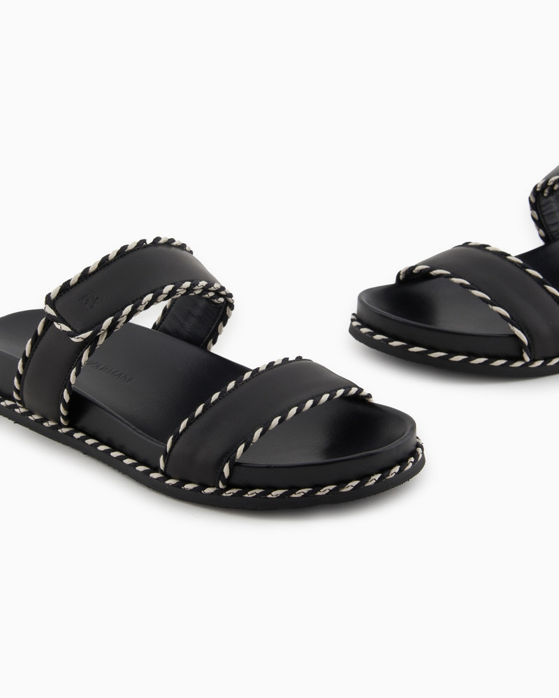 SANDALS WITH NAPPA-LEATHER STRAP AND TWO-TONE EDGES 5