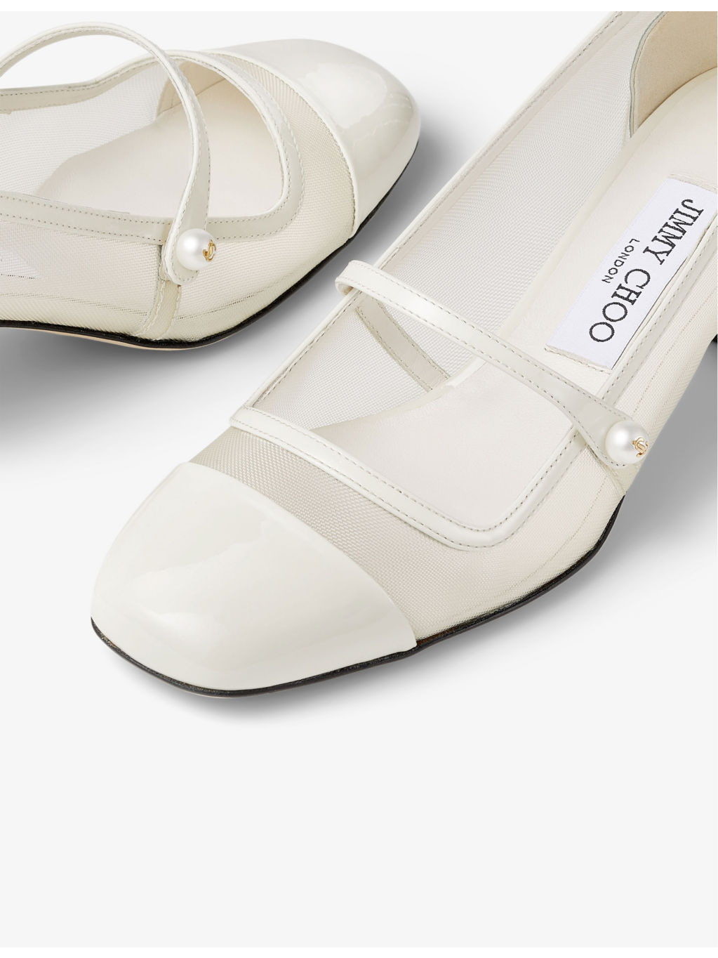 Elisa 45 mesh and patent-leather heeled courts - 5