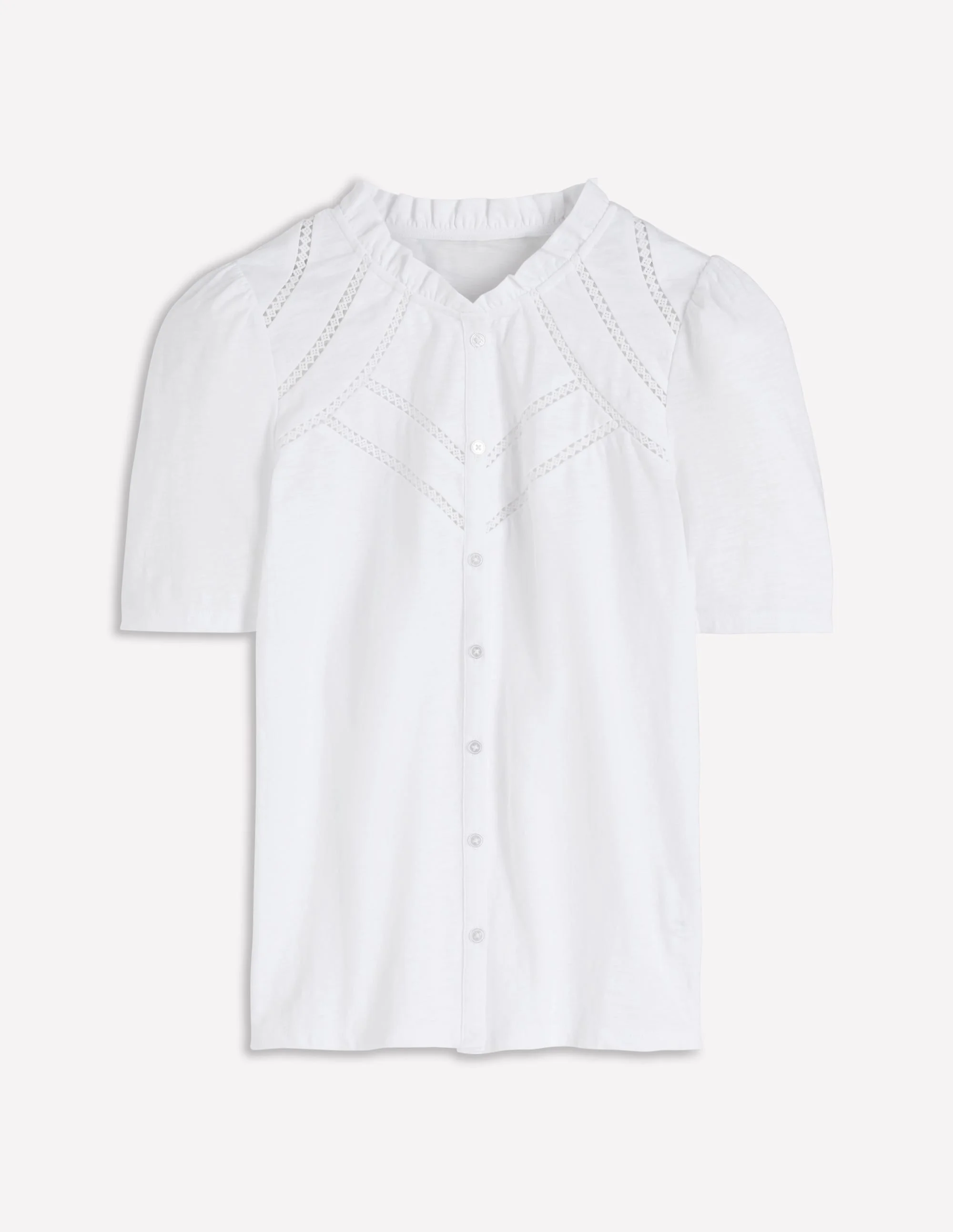 Bea Short Sleeve Shirt-White - 1