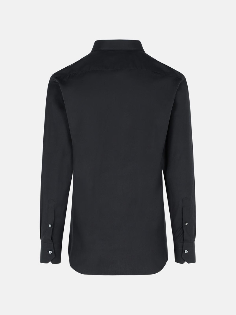 ZEGNA 'TROFEO' BLACK COTTON SHIRT outlook