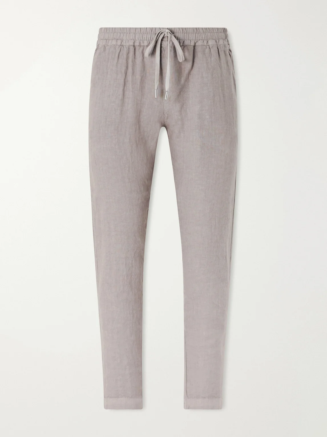 Straight-Leg Linen Drawstring Trousers - 1