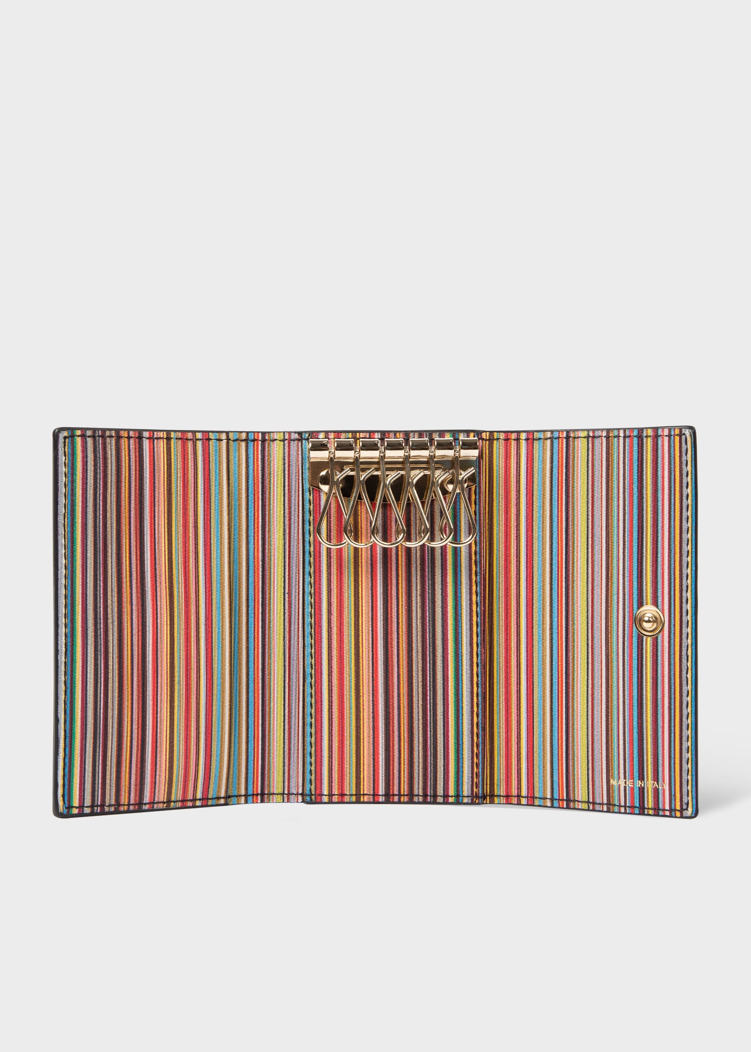 Leather 'Signature Stripe' Interior Key Case - 2