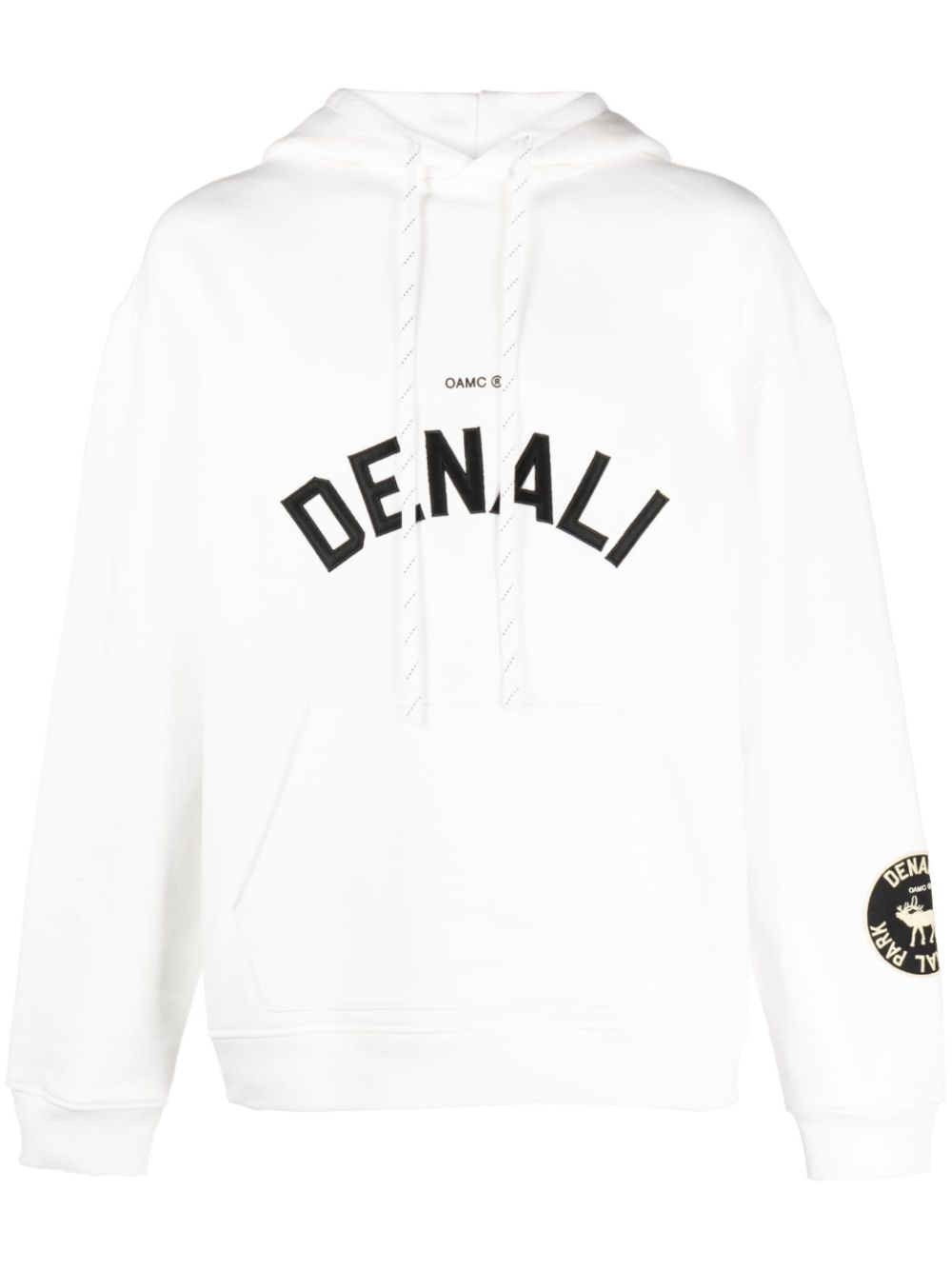 logo-embroidered drawstring hoodie - 1