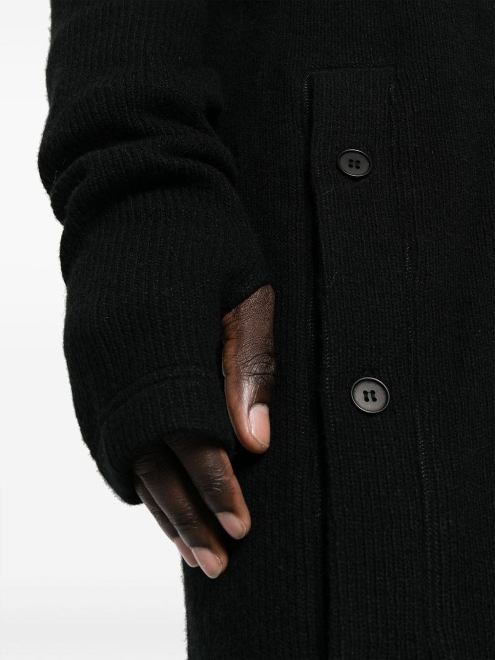 hooded glove-sleeves maxi cardigan - 5