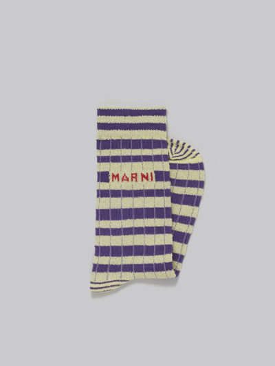 Marni IVORY AND PURPLE SOCKS WITH TERRY STRIPES outlook