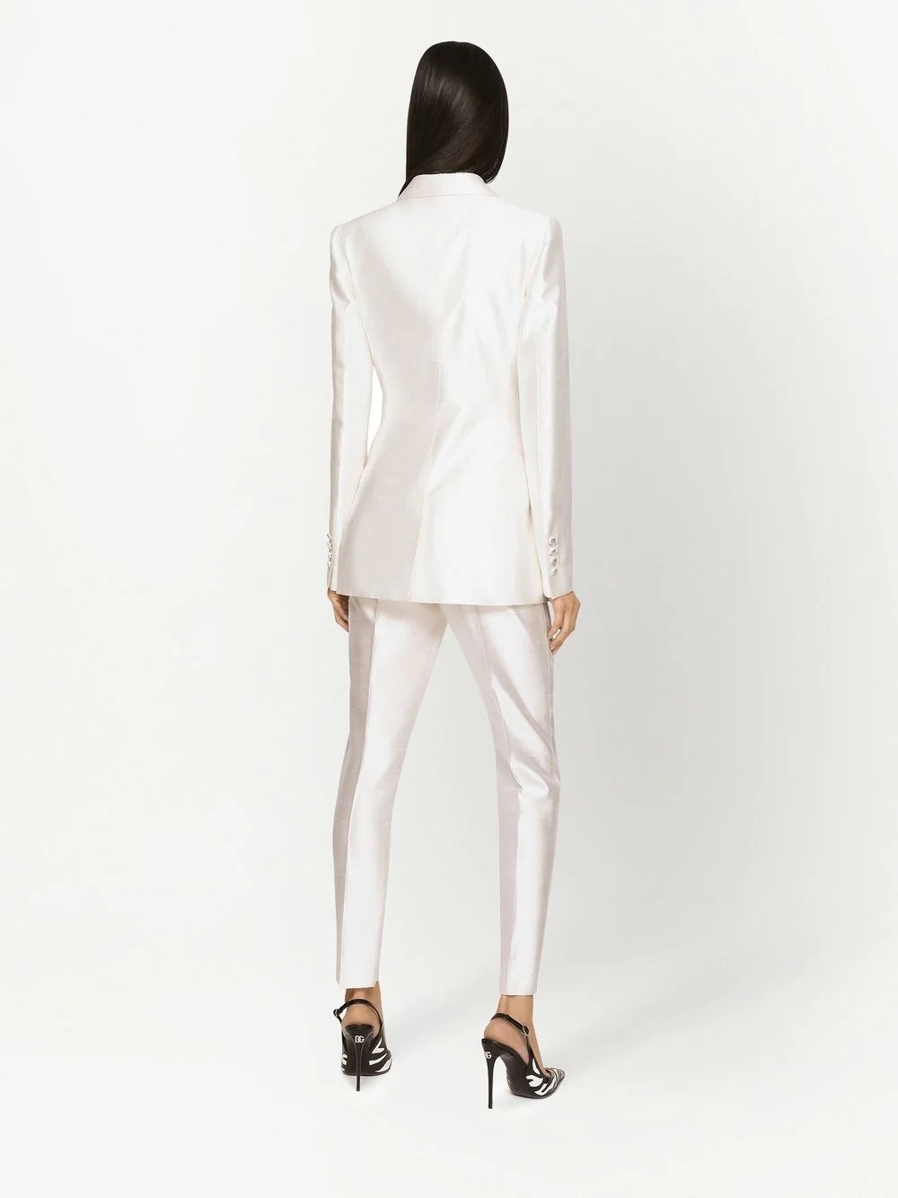 double-breasted silk blazer - 4