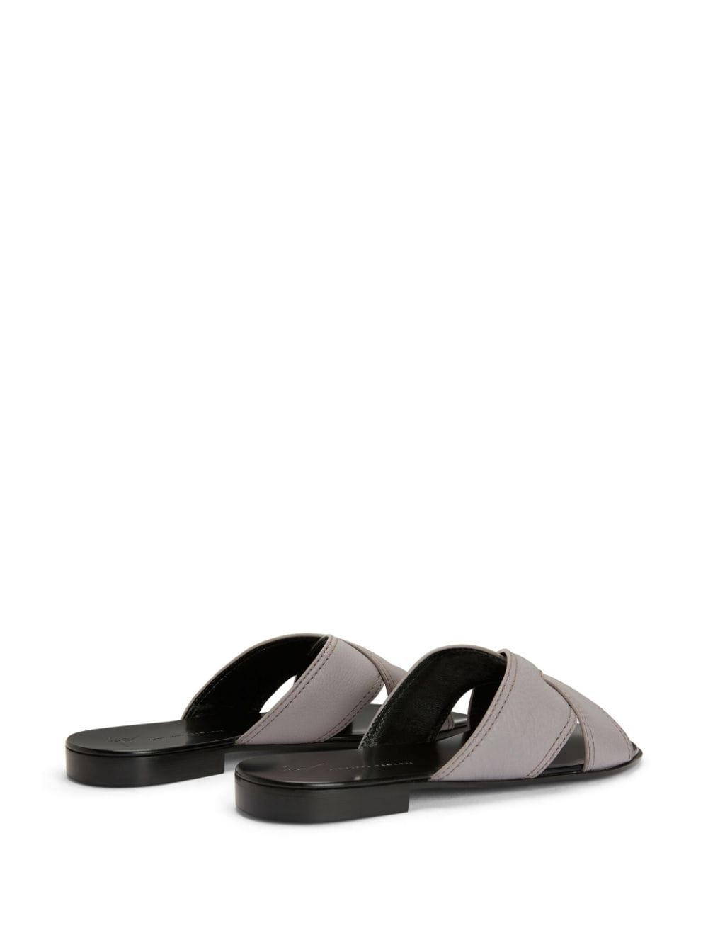 Flavio crossover-straps leather slides - 3