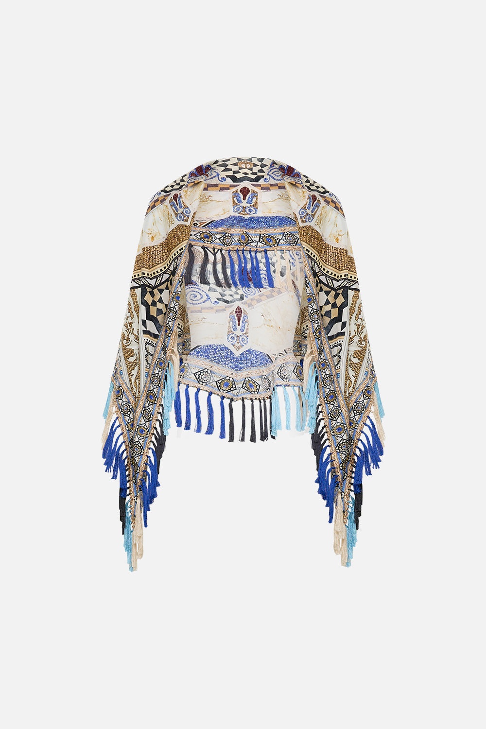 DIAMOND SCARF WITH TASSELS - 3