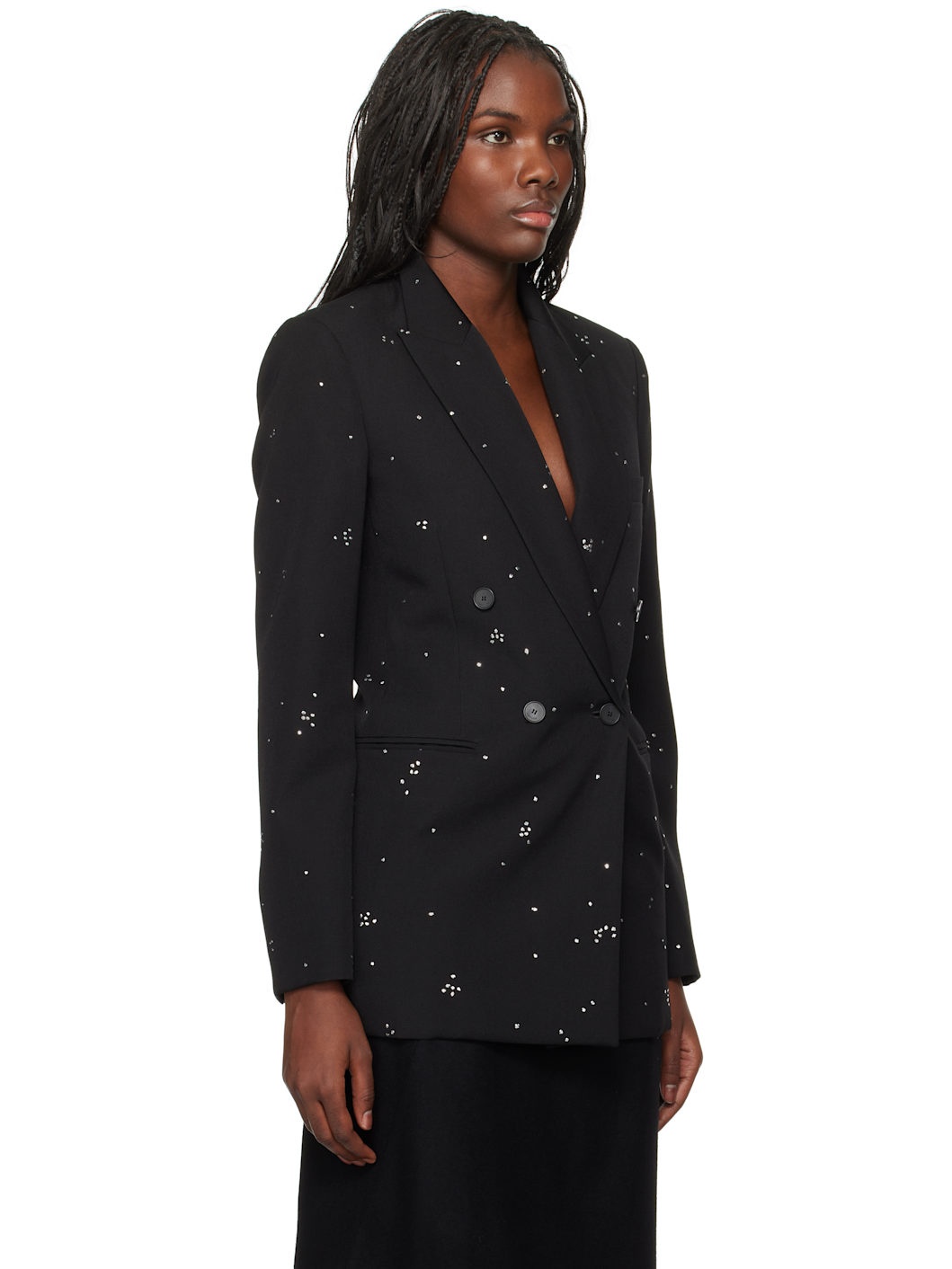 Black Embroidered Blazer - 2