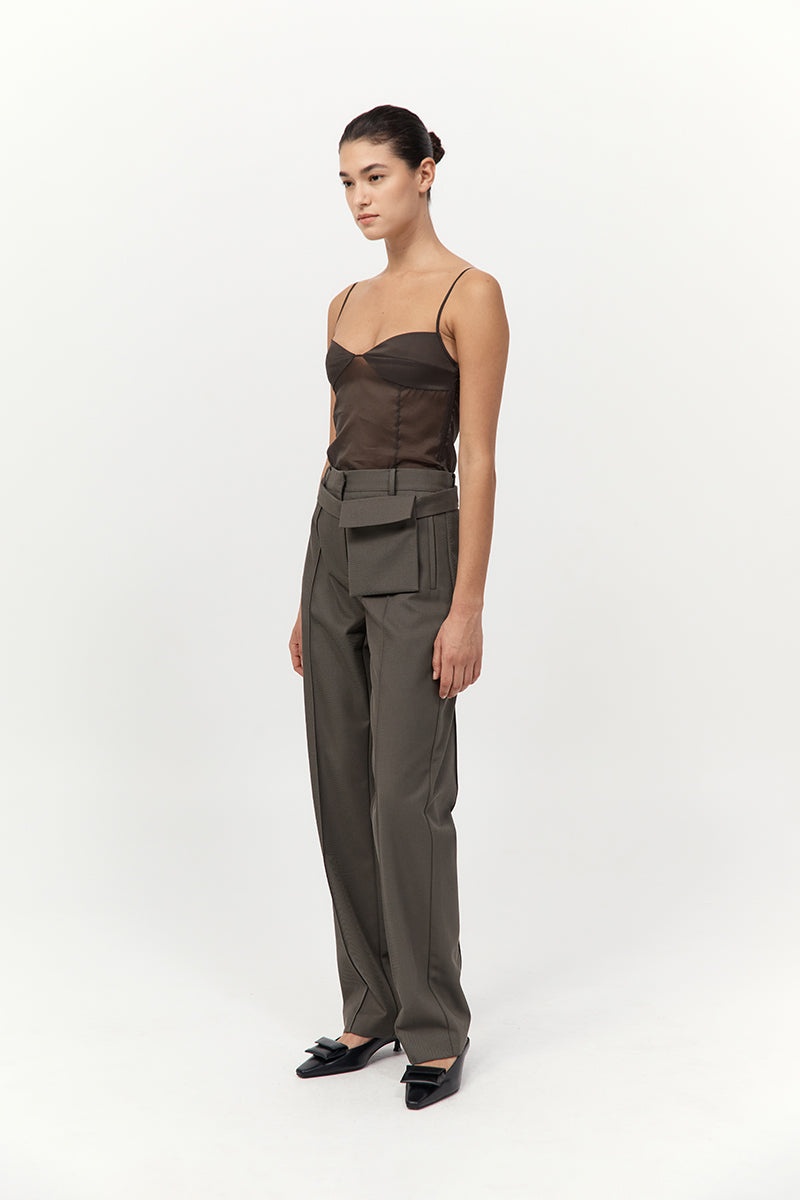 Transparent Silk Cami - Black Olive - 4