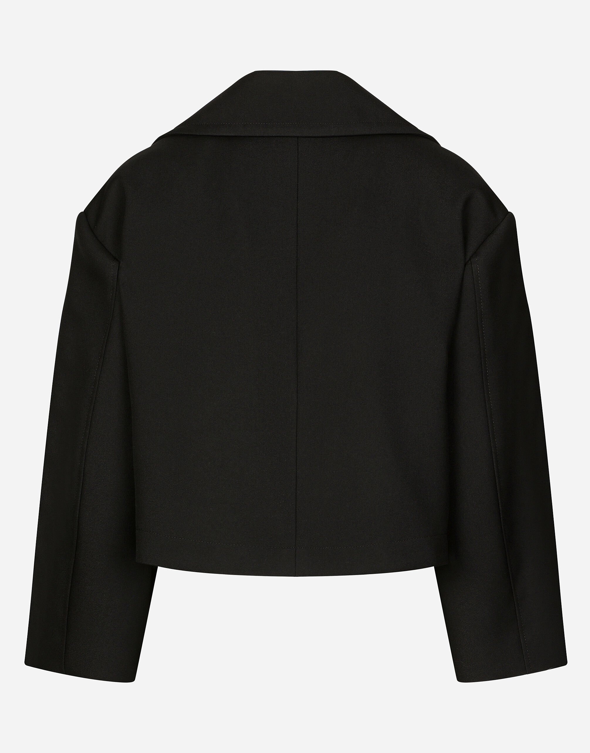 Short oversize wool gabardine jacket - 2