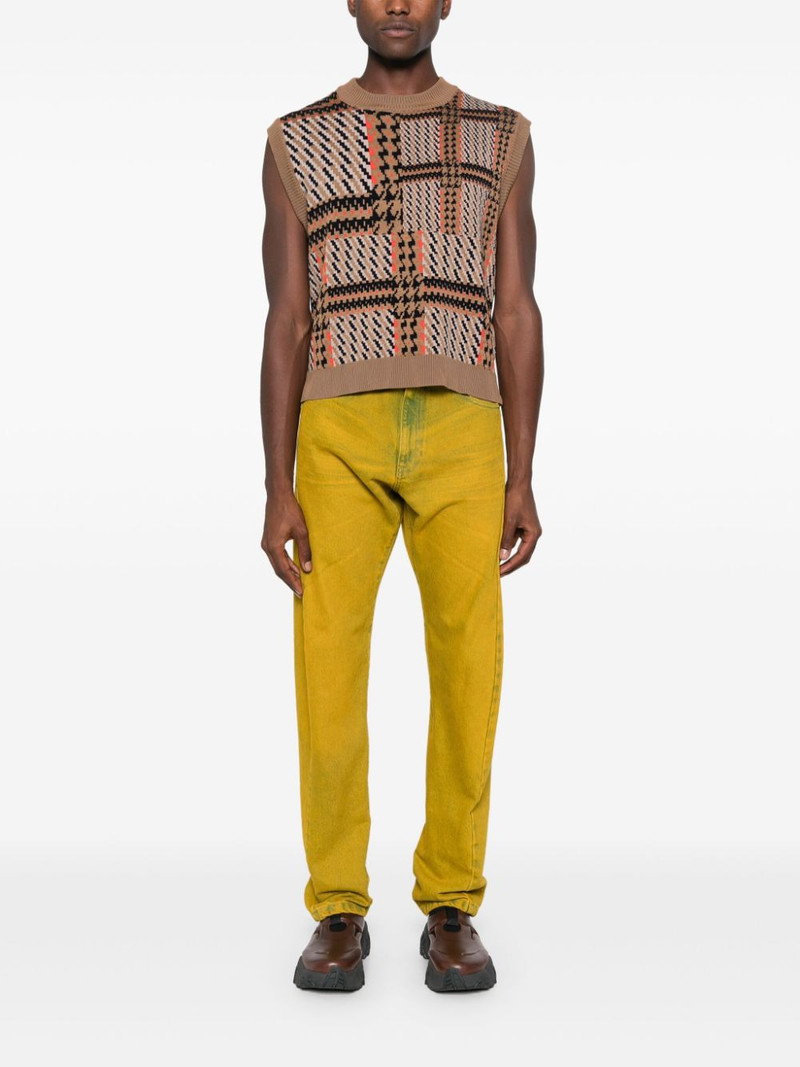 DUSK KNITTED VEST - ORANGE MIXED CHECKS 5