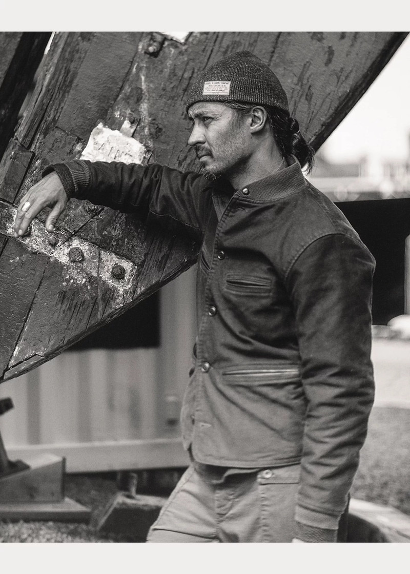 Leather-Trim Cotton Bomber Jacket 6