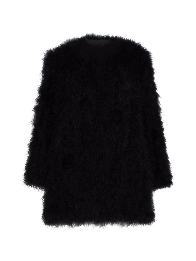 Women's Feather Collarless Jacket - Noir 1