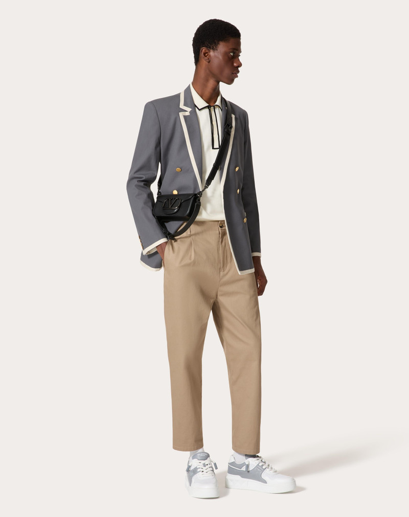 Valentino COTTON GABARDINE PANTS WITH MAISON VALENTINO LABEL outlook