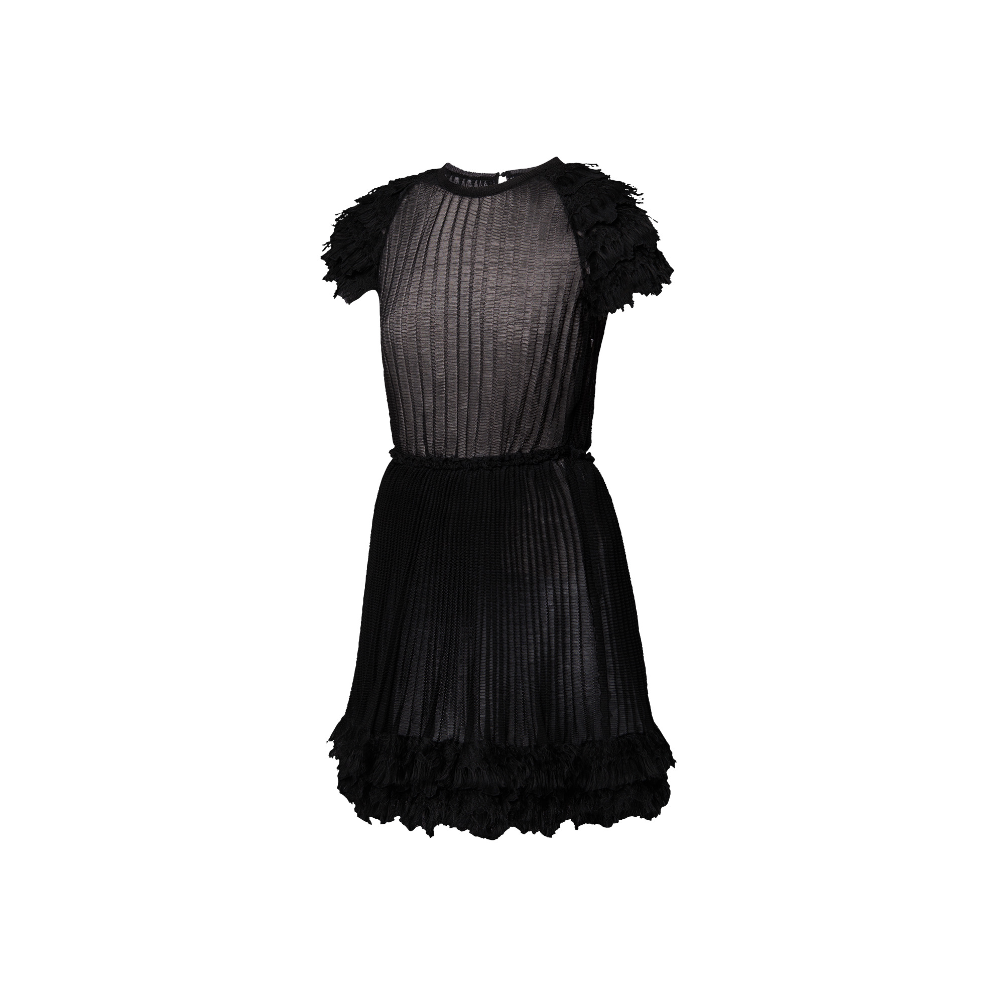 Ruffle Trim A-Line Knit Dress - 2