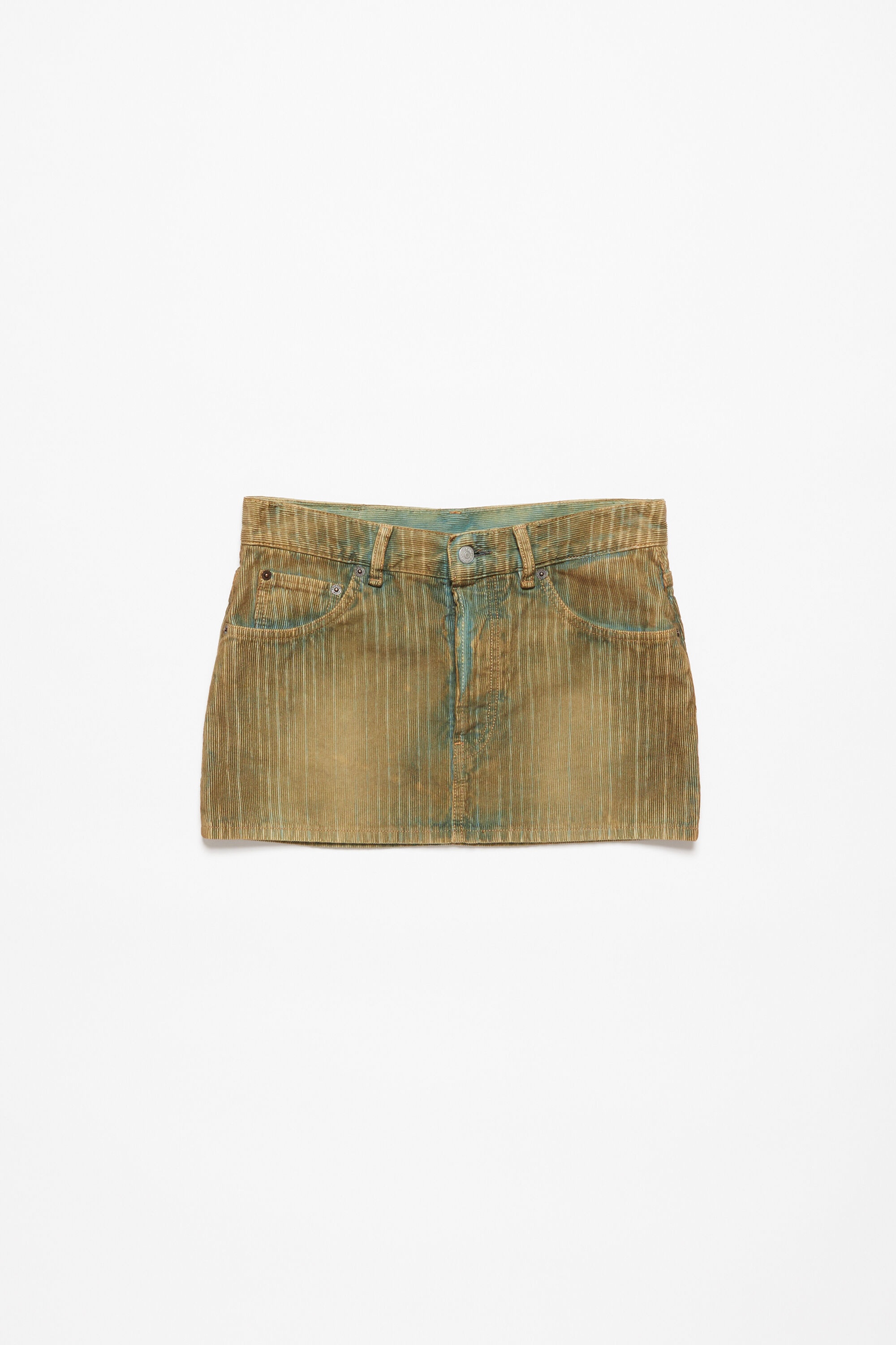 Denim cord mini skirt - Brown/blue - 1