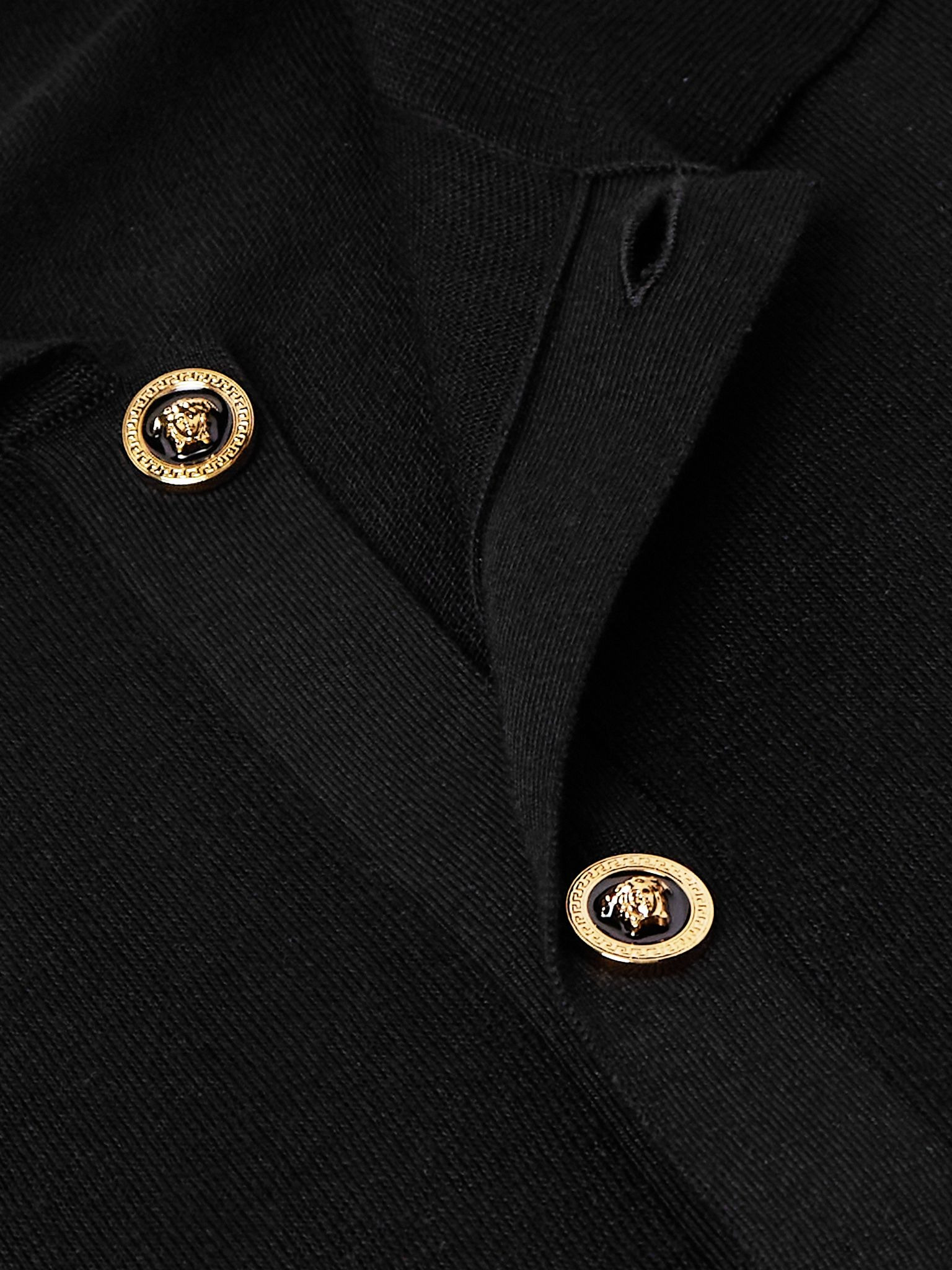 Logo-Appliquéd Silk and Cotton-Blend Cardigan Black - 4