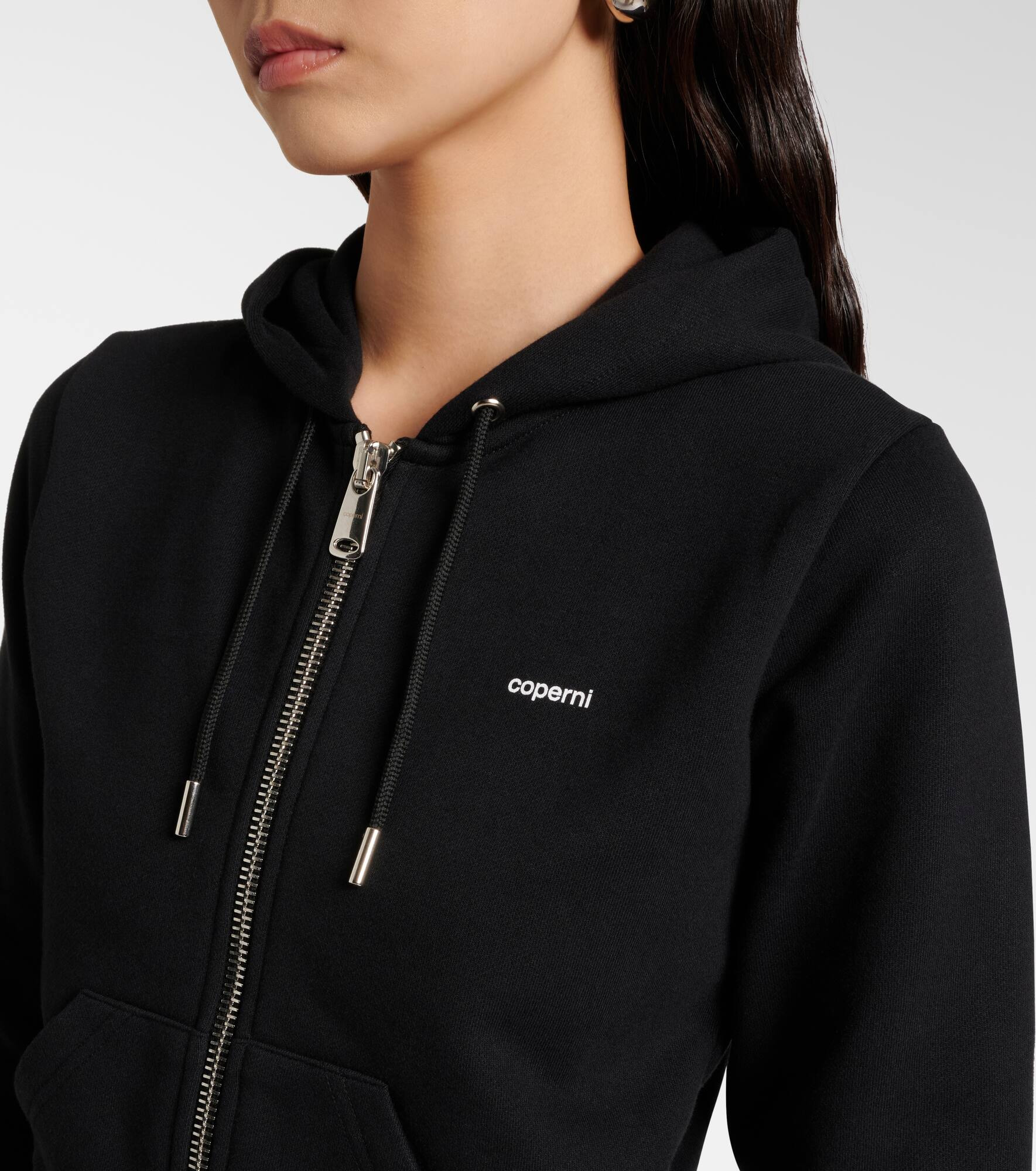 Cotton-blend jersey zip-up hoodie - 4