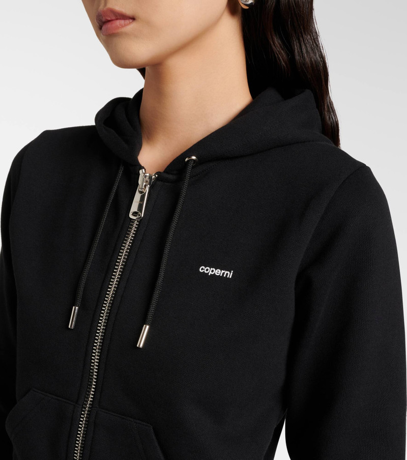 Cotton-blend jersey zip-up hoodie 4