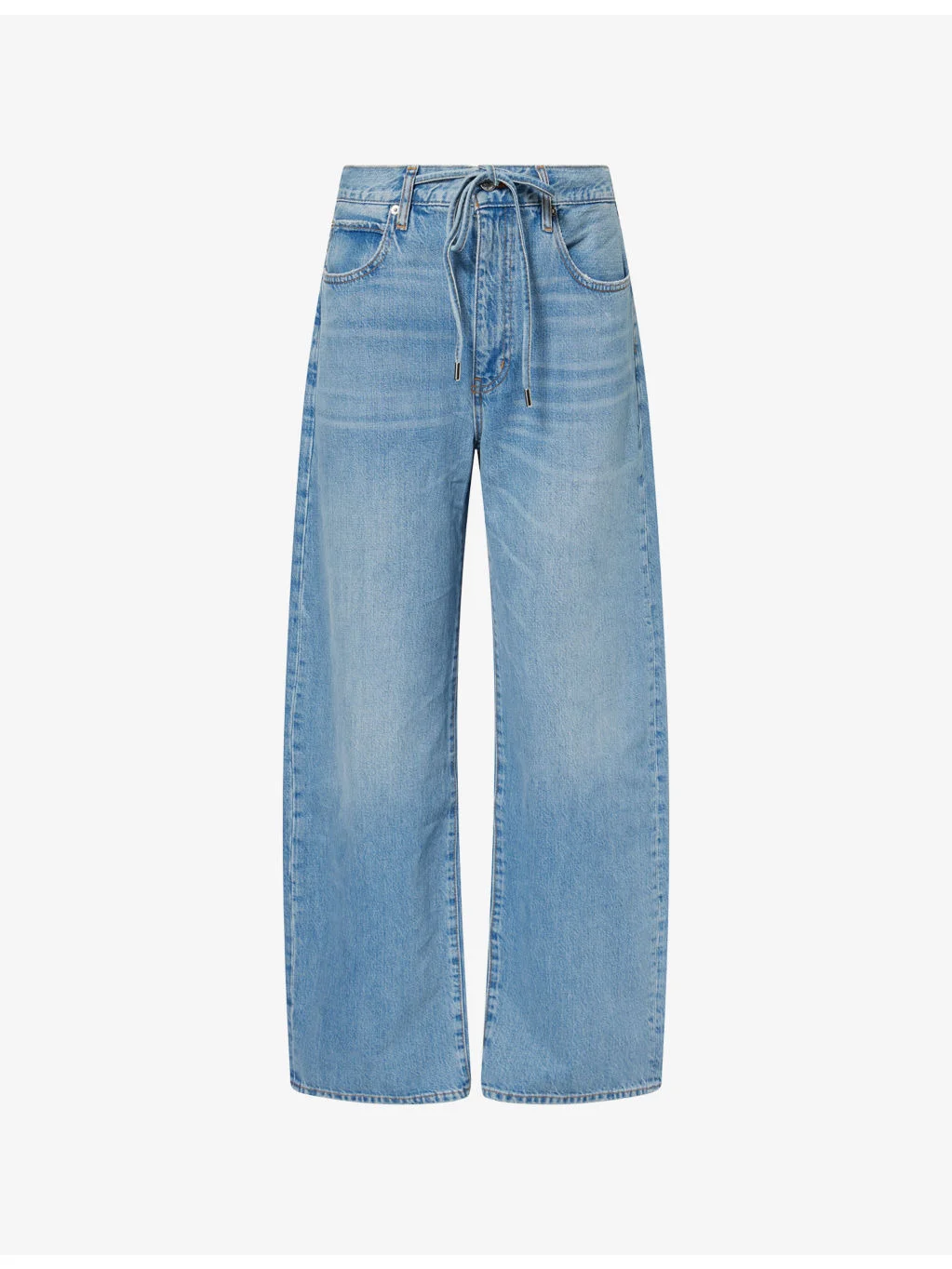 Off Duty Drawstring Bow Denim Jeans - 1