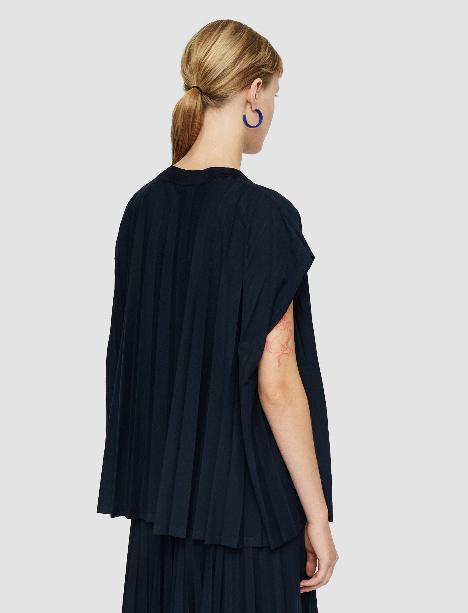 Cotton Blend Plissé T-Shirt - 3