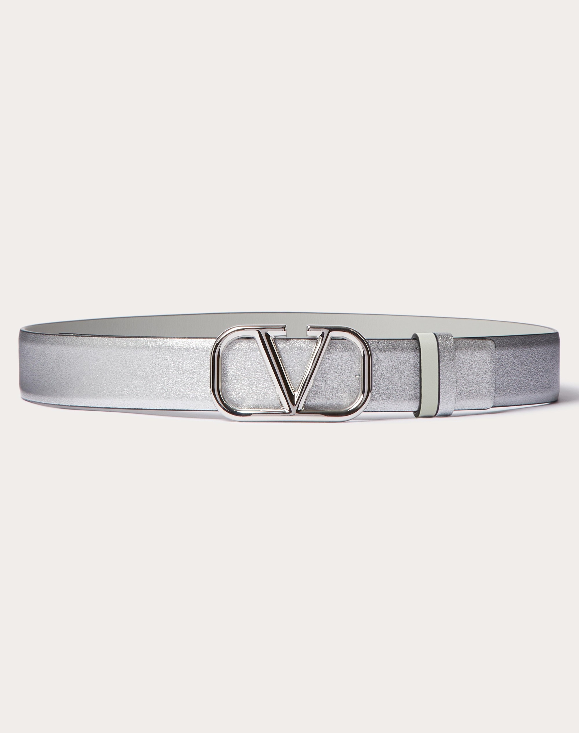 REVERSIBLE VLOGO SIGNATURE BELT IN GLOSSY CALFSKIN 70 MM