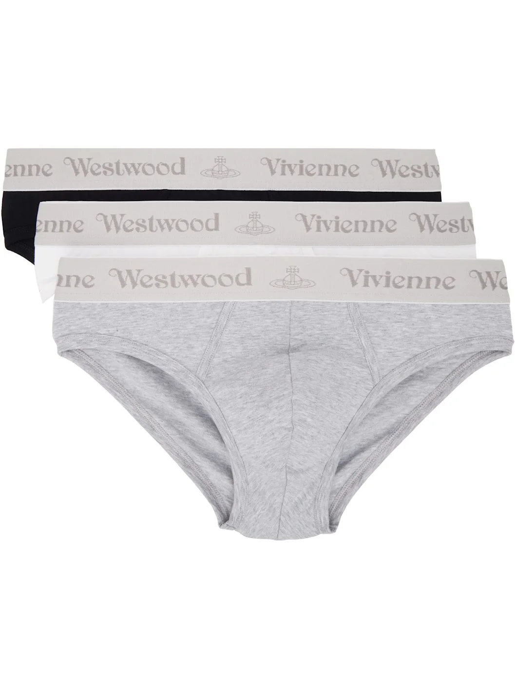 Three-Pack Multicolor Slip Band Briefs - 1