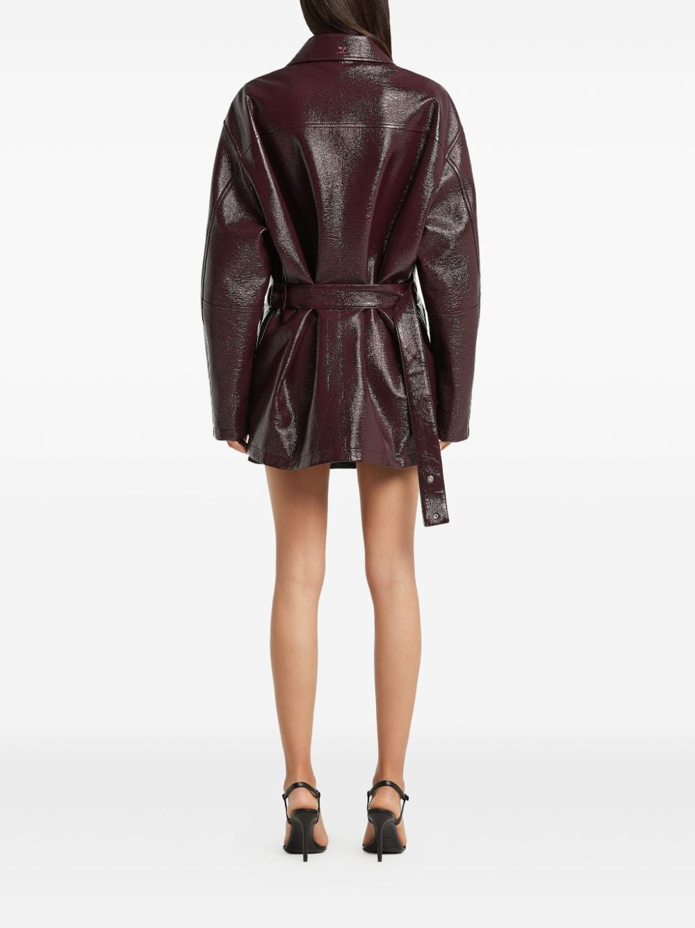 vinyl belted jacket - 4