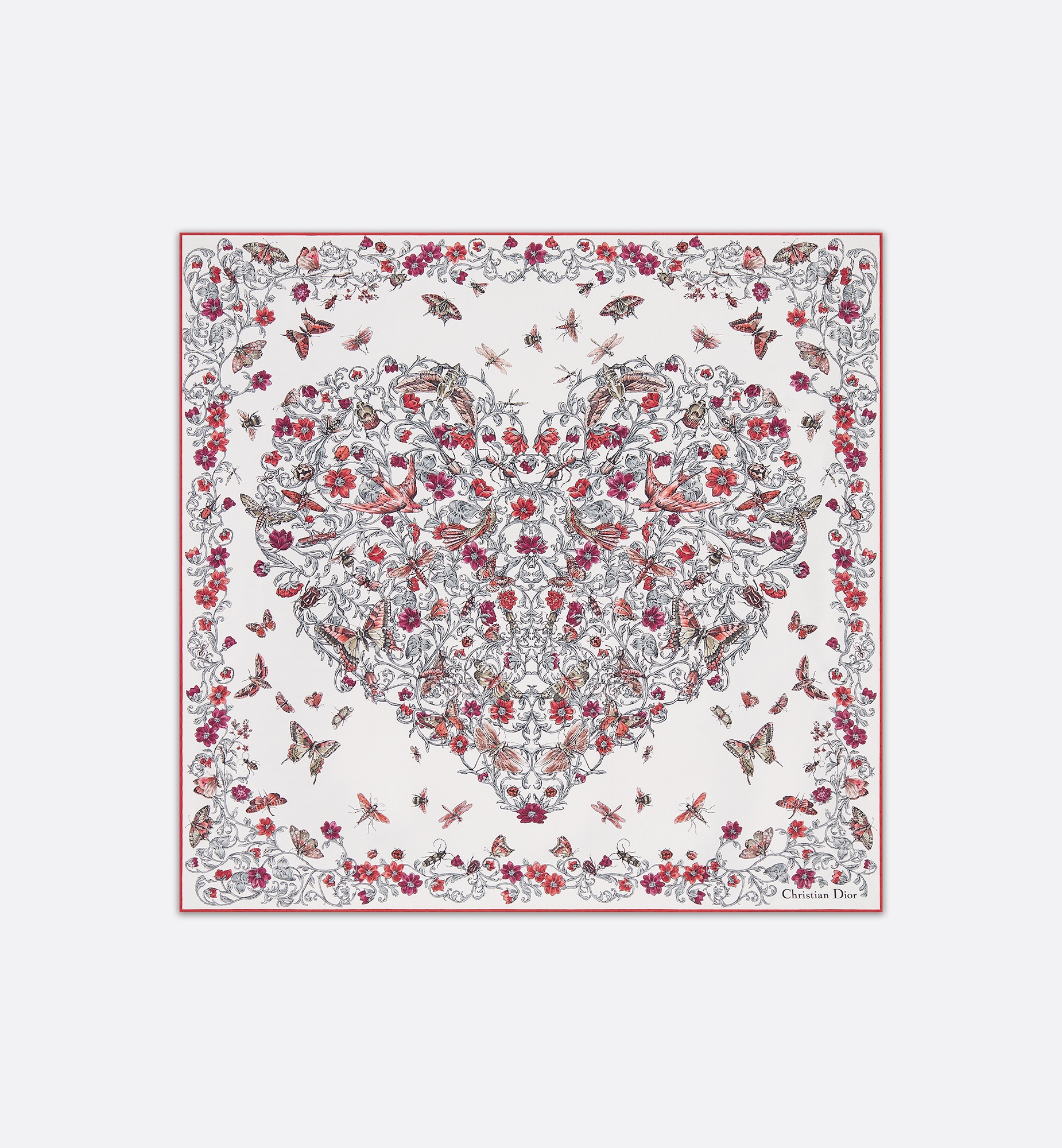 【ハート♪】DIOR Ceurdes Curiosites 70 スクエアスカーフ Dior Dioramour Cœur des Curiosités 70 Square Scarf | REVERSIBLE