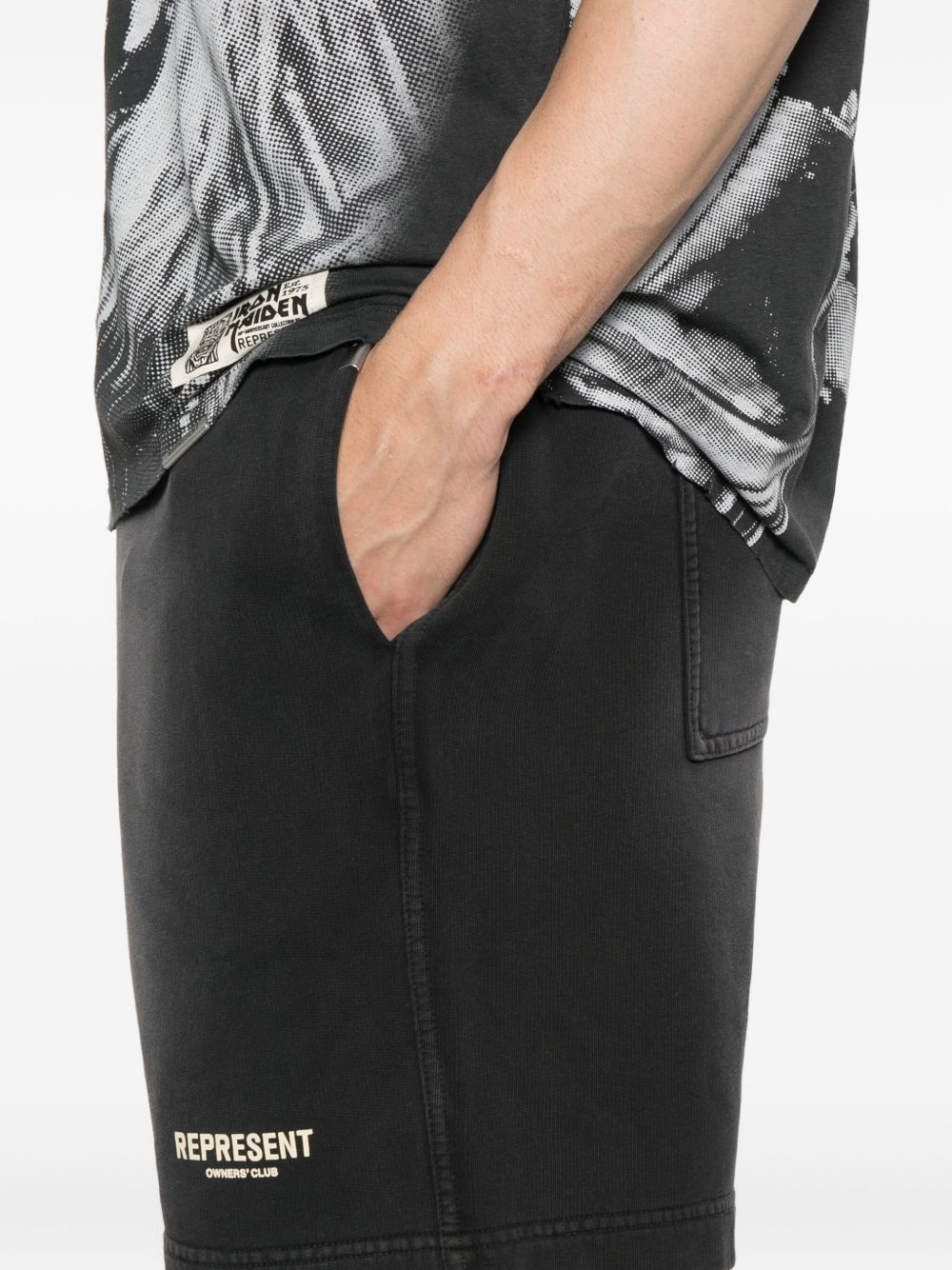 elastic-waistband cotton shorts - 5