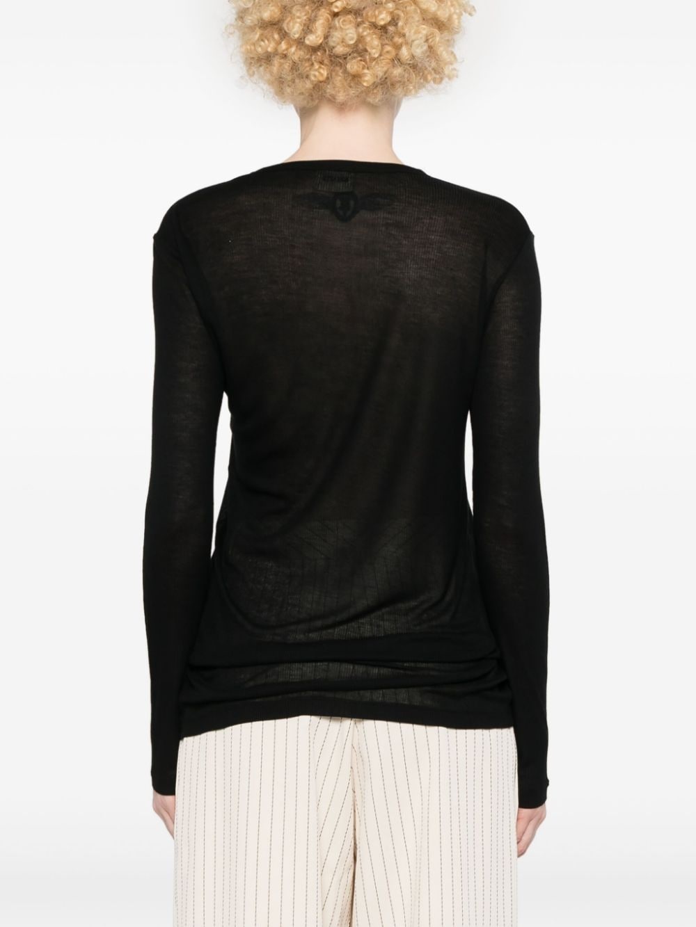 ribbed long-sleeve top - 4