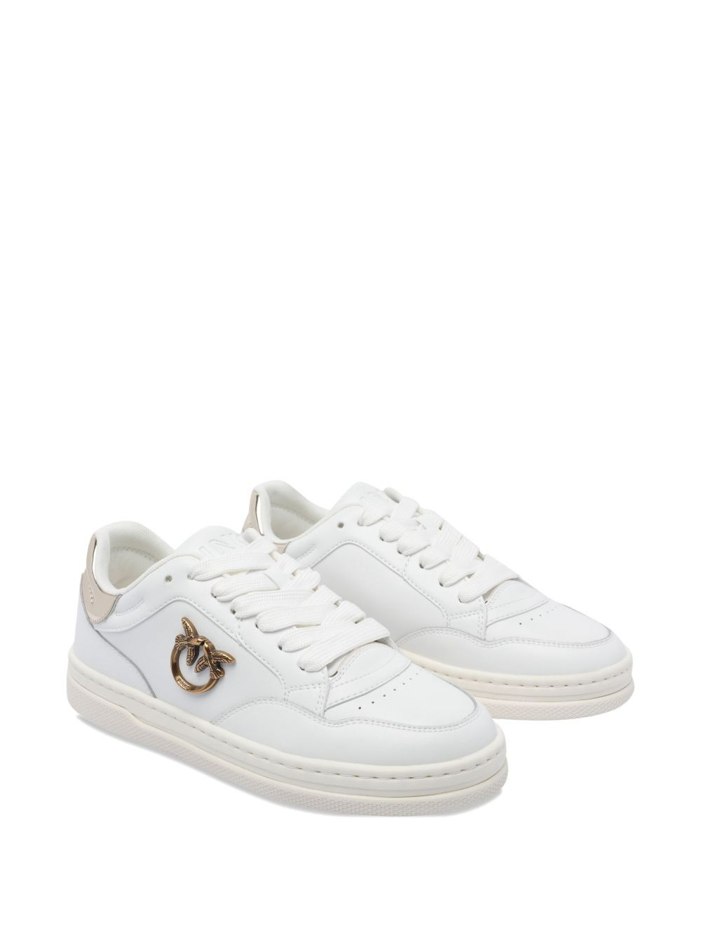 metallic-panel lace-up sneakers - 2