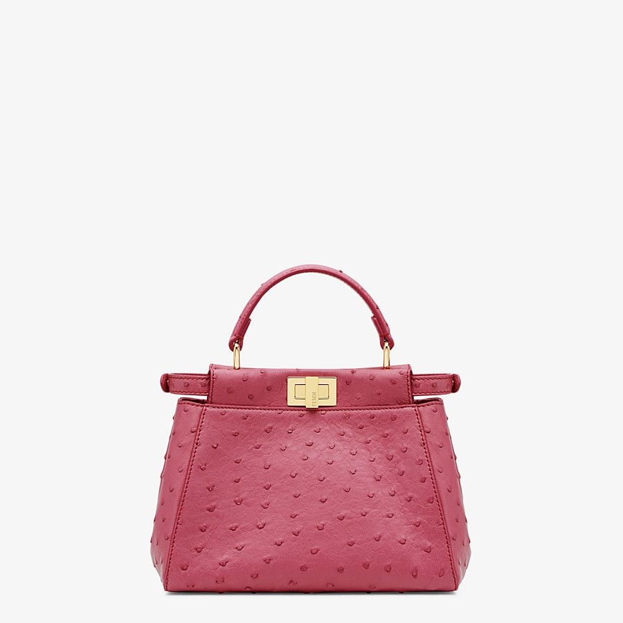 Red ostrich leather bag - 3