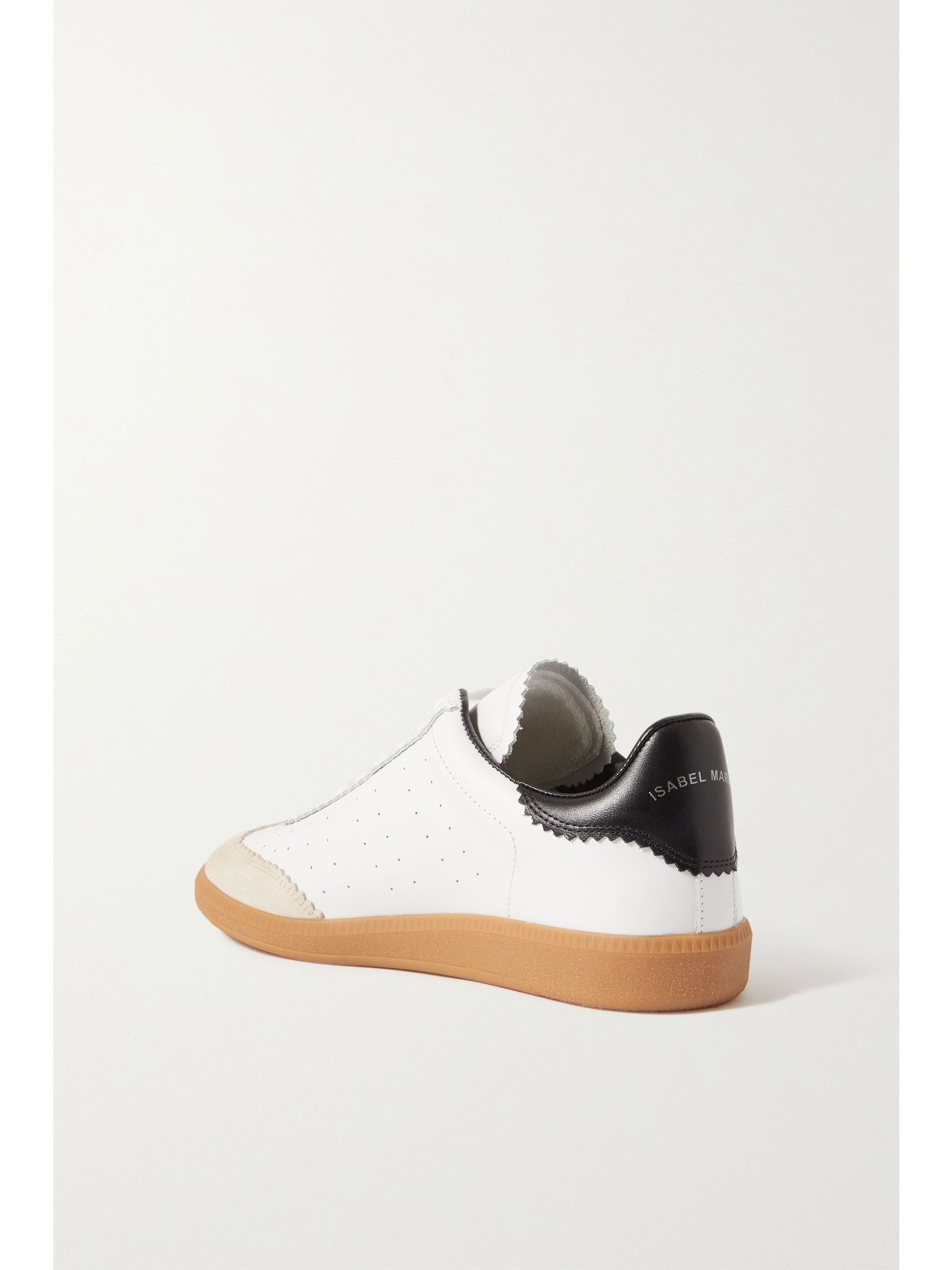 Bryce suede-trimmed perforated leather sneakers White - 3