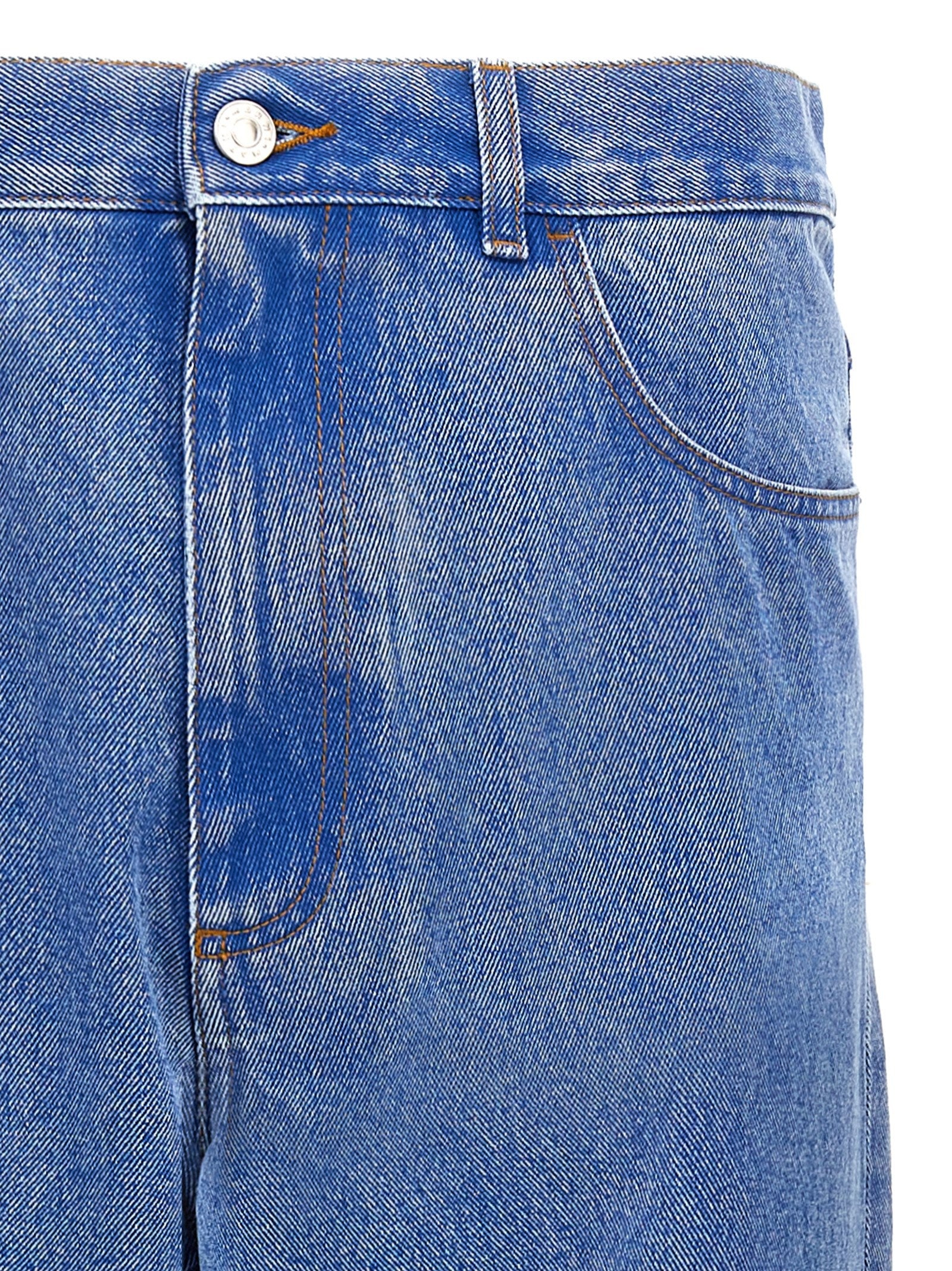 Bleached Coated Jeans Blue - 3