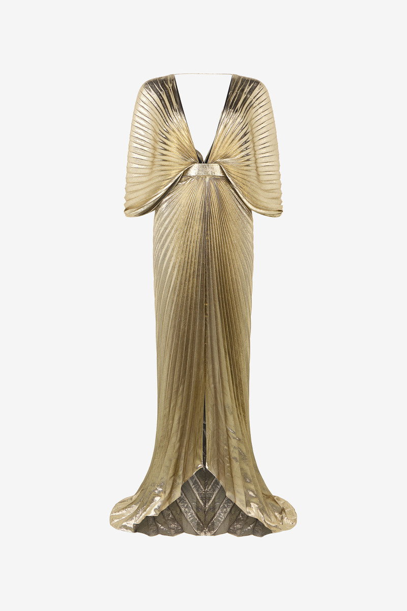 Gold Maxi Dress with Ray Of Gold Motif 1