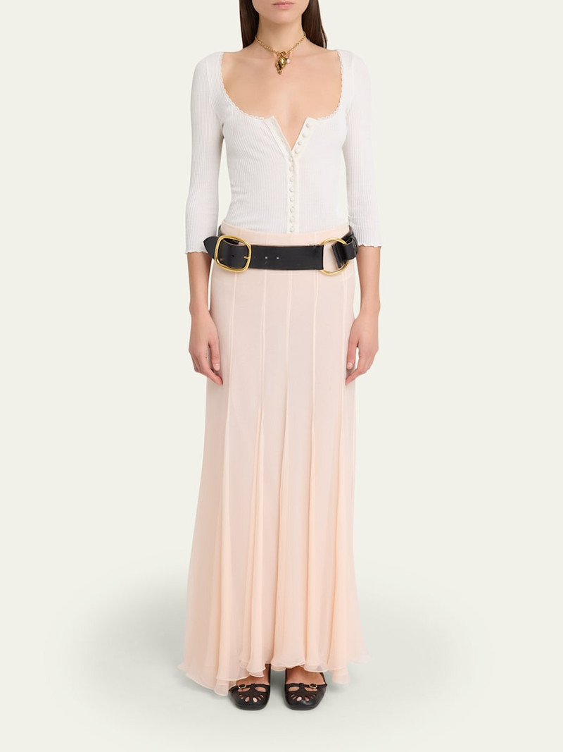 Chloé Lace-Trim Ribbed Button Top outlook