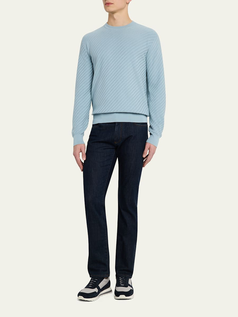 Brioni Men's Basketweave Crew Sweater outlook