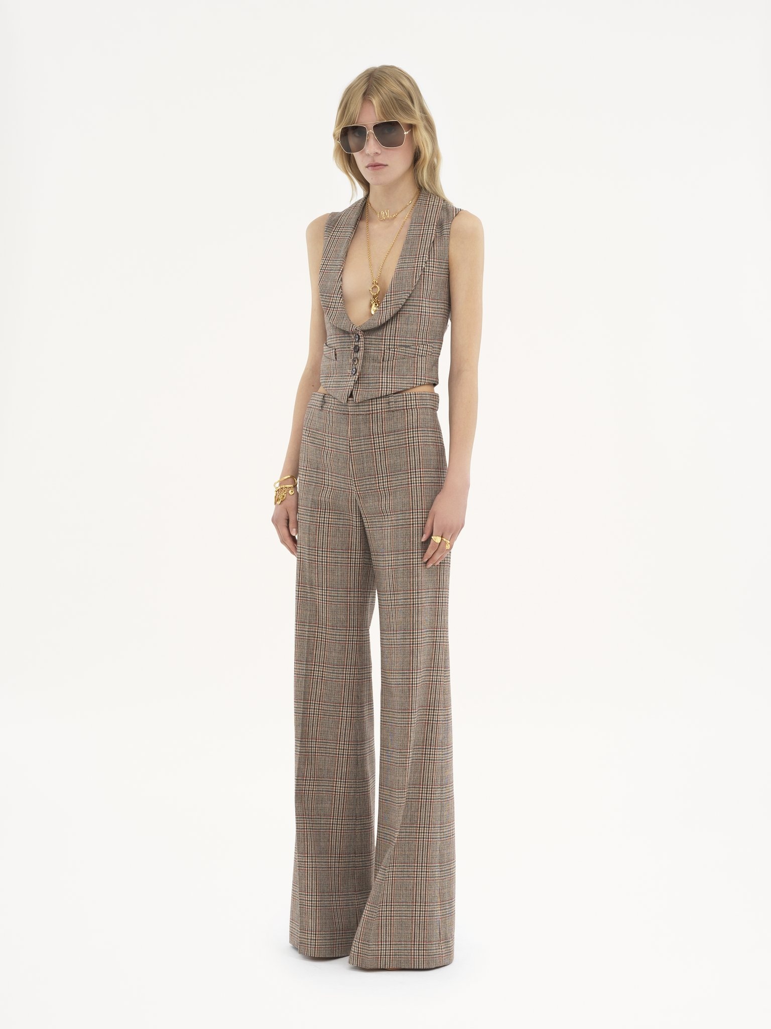 TAILORED WAISTCOAT IN PRINCE OF WALES WOOL - 3