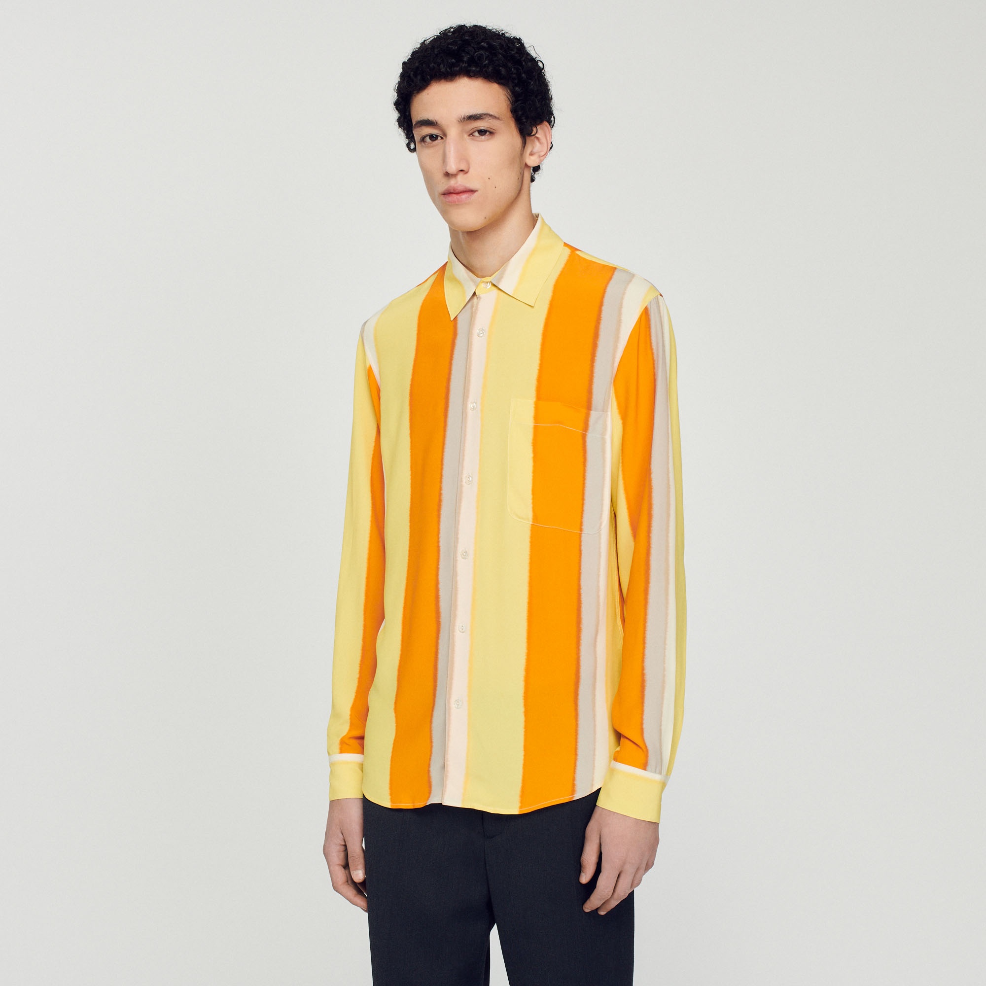 Flowing striped long-sleeved shirt - 5